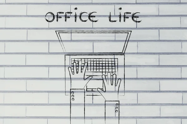 Vida útil do escritório e horas de trabalho ilustração — Fotografia de Stock