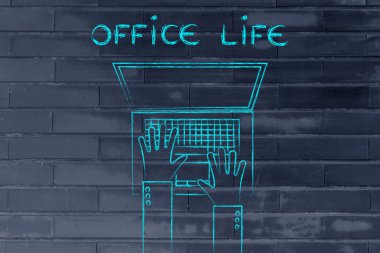 Office yaşam ve çalışma saat illüstrasyon