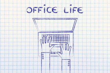 Office yaşam ve çalışma saat illüstrasyon