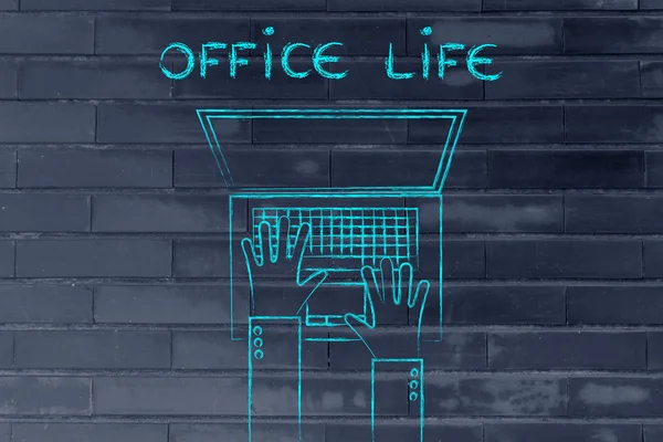 Illustration de la vie de bureau et des heures de travail — Photo