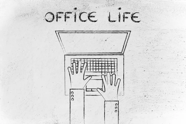 Vida útil do escritório e horas de trabalho ilustração — Fotografia de Stock