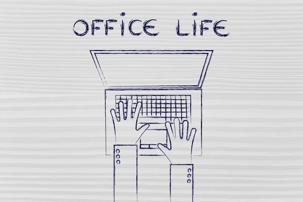 Office yaşam ve çalışma saat illüstrasyon — Stok fotoğraf