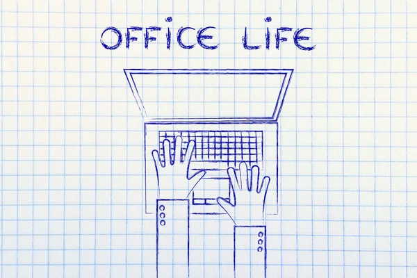 Vida de oficina y horas de trabajo ilustración — Foto de Stock