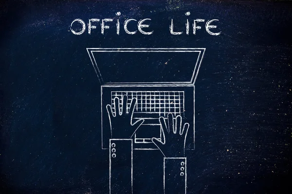 Office yaşam ve çalışma saat illüstrasyon — Stok fotoğraf