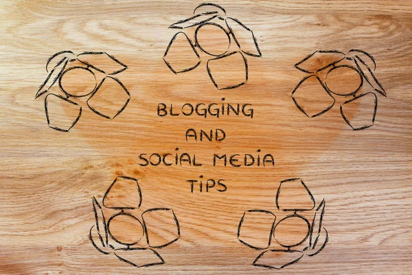 Spotlights with text Blogging and Social Media Tips