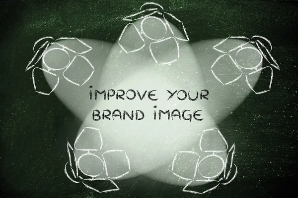 Spotlights with text Improve your brand image — Stock Photo, Image