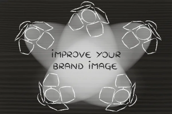 Spotlights with text Improve your brand image — Stock Photo, Image