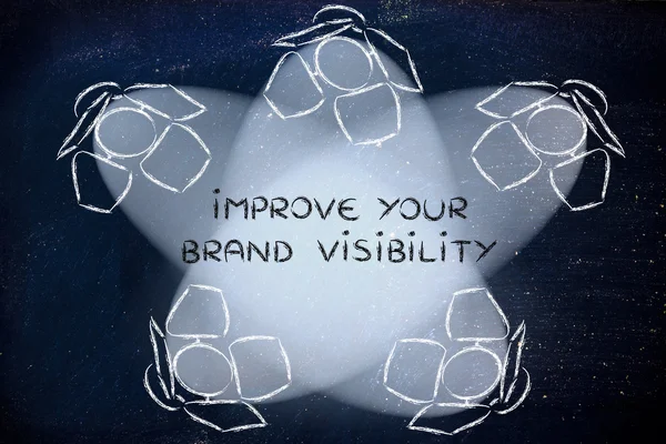 Proyectores con texto Mejora la visibilidad de tu marca — Foto de Stock