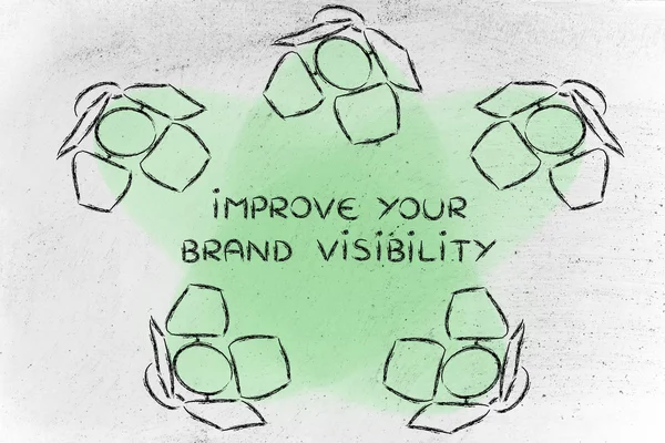 Proyectores con texto Mejora la visibilidad de tu marca — Foto de Stock
