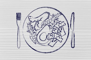 sağlıklı Vejetaryen yiyecekler kavramı