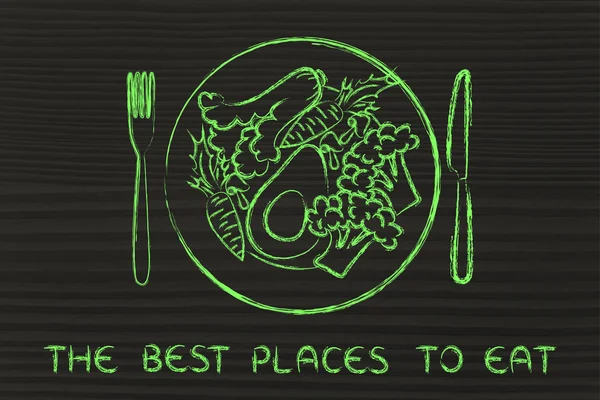 Conceito dos melhores lugares para comer — Fotografia de Stock