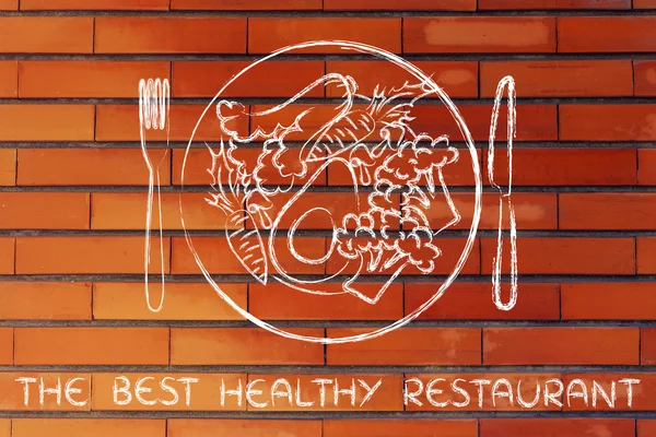 Concetto del miglior ristorante sano — Foto Stock
