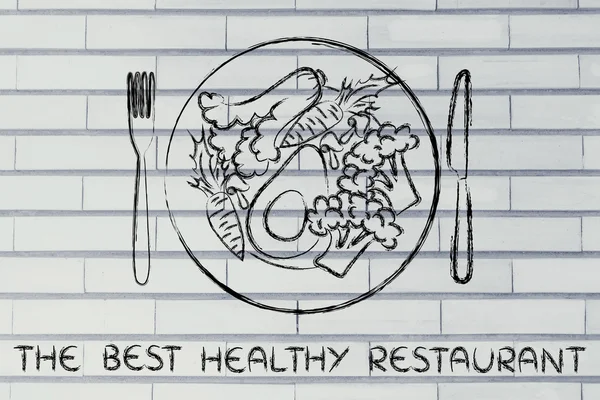 Concetto del miglior ristorante sano — Foto Stock