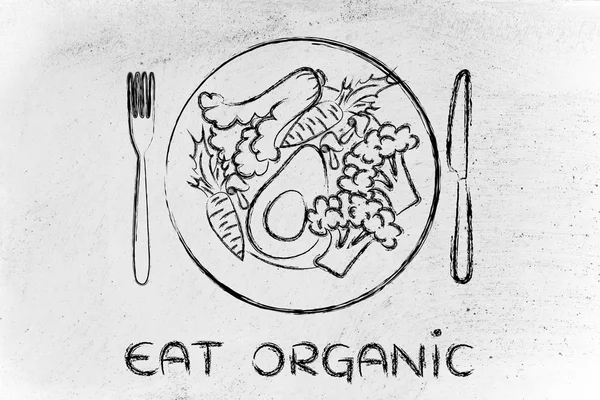 Concept of eat organic — Stock Photo, Image