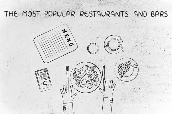 Conceito dos restaurantes e bares mais populares — Fotografia de Stock