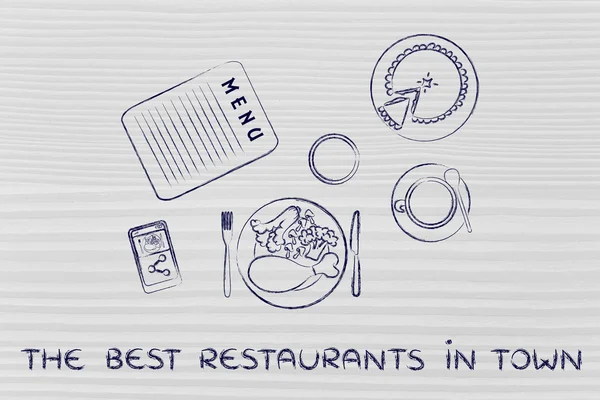 Concetto dei migliori ristoranti della città — Foto Stock