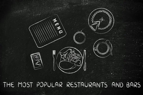 Concetto dei ristoranti più popolari — Foto Stock