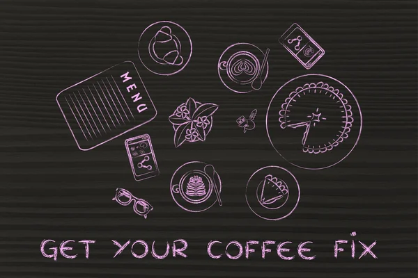Concept of get your coffee fix — Stock Photo, Image