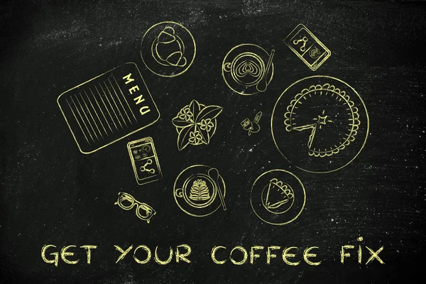 Begreppet få din kaffe-fix — Stockfoto