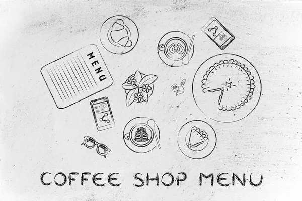 Kahve dükkanı menü kavramı — Stok fotoğraf