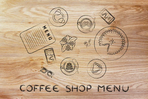 Concetto di menu caffetteria — Foto Stock