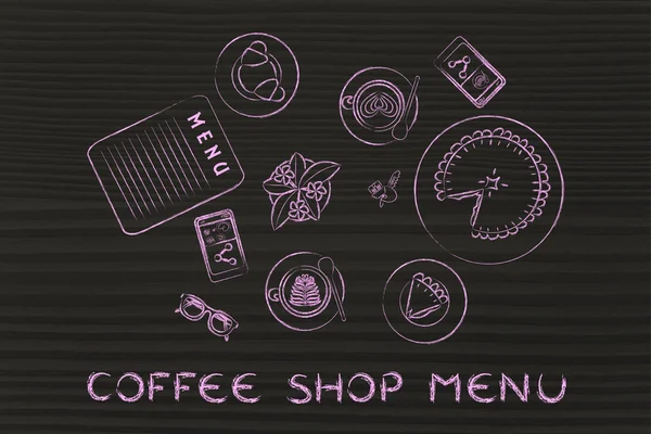 커피숍 메뉴의 개념 — 스톡 사진