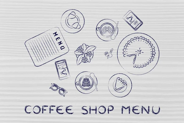 Koncepcja menu kawiarni — Zdjęcie stockowe