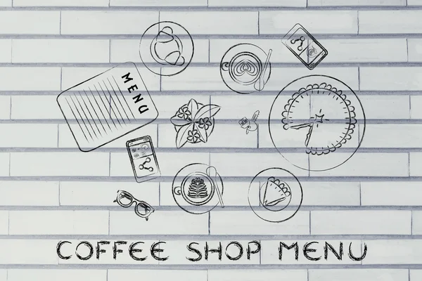 Konsep dari menu kedai kopi — Stok Foto