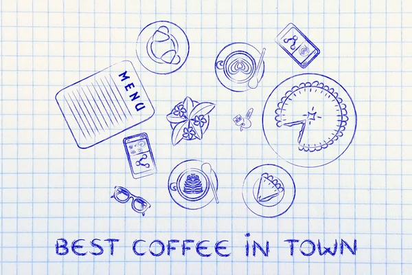 Concepto de mejor café de la ciudad — Foto de Stock