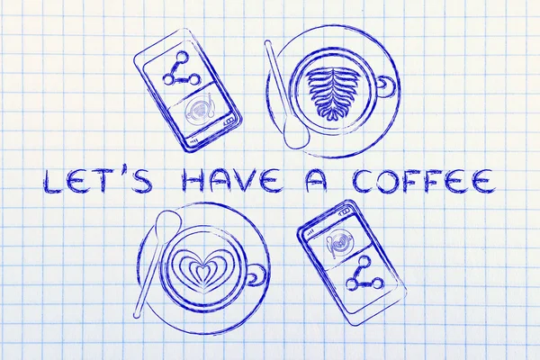Vamos ter uma ilustração de café — Fotografia de Stock