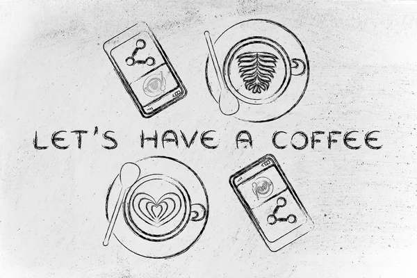 Let's have ilustracja kawa — Zdjęcie stockowe