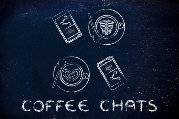 Begreppet kaffe chattar — Stockfoto