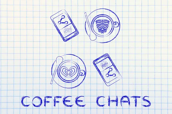 Concepto de los chats de café — Foto de Stock