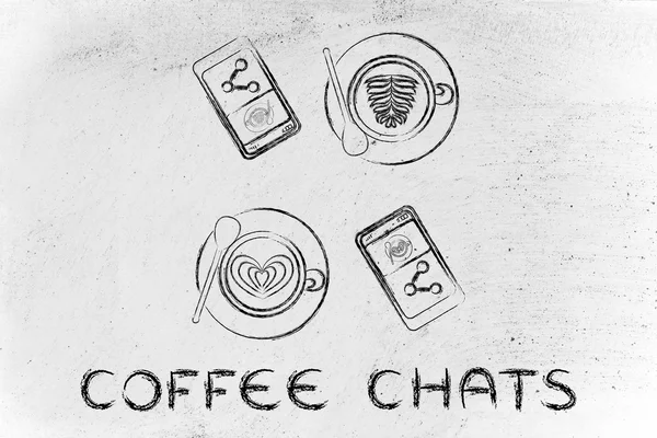 Kahve sohbetleri kavramı — Stok fotoğraf