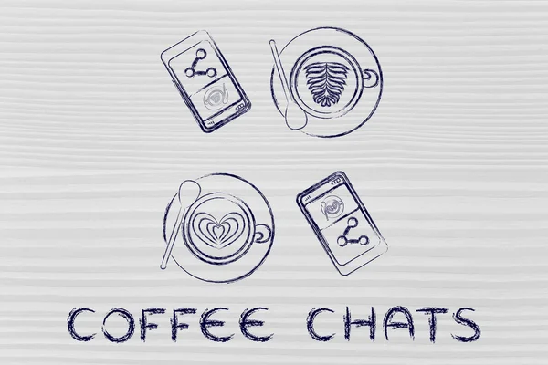 Concept of coffee chats — Stock Photo, Image