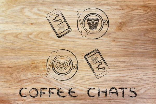 Concepto de los chats de café — Foto de Stock