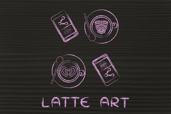 Koncepcja latte art — Zdjęcie stockowe