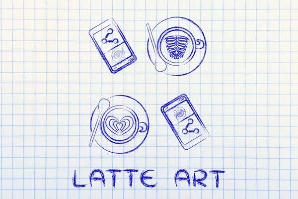 Begreppet latte art — Stockfoto