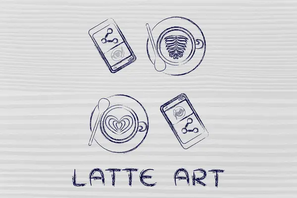 Koncepcja latte art — Zdjęcie stockowe