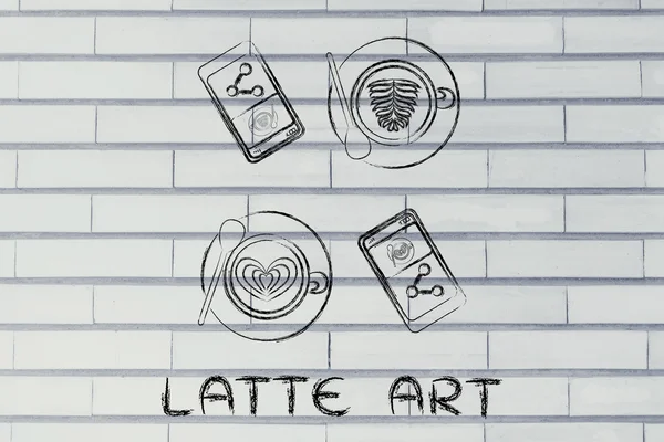 Conceito de arte latte — Fotografia de Stock