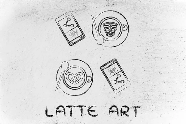 Koncepcja latte art — Zdjęcie stockowe