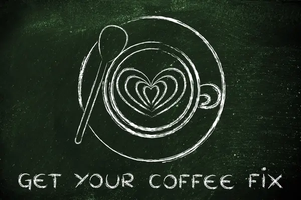 Concept van krijgen uw koffie-fix — Stockfoto