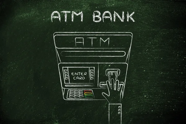Concept of money and ATM banks — 图库照片