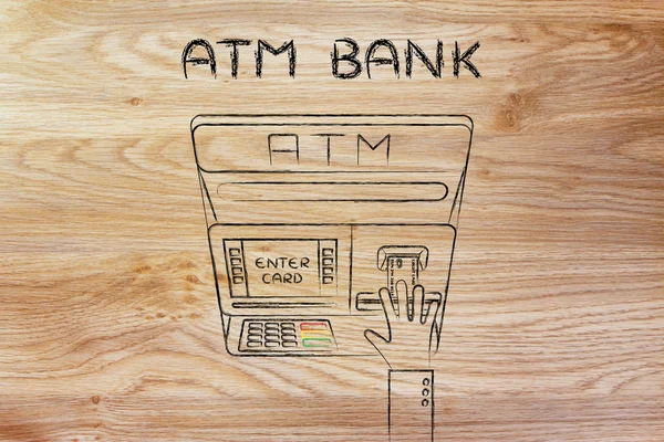 Concept of money and ATM banks — 图库照片