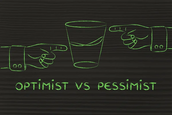 Concept d'optimiste vs pessimiste — Photo