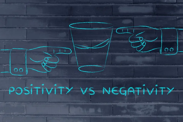 Ilustracja negatywności vs pozytywności — Zdjęcie stockowe