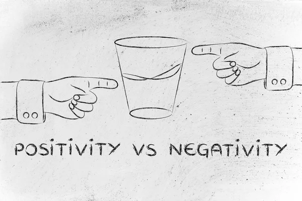 Ilustrace negativita pozitivita vs — Stock fotografie