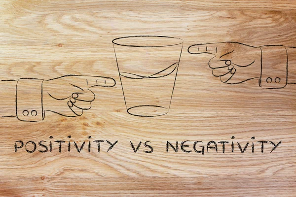 Positività vs illustrazione negatività — Foto Stock