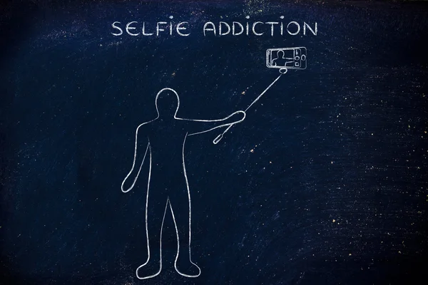 Selfie 중독의 개념 — 스톡 사진