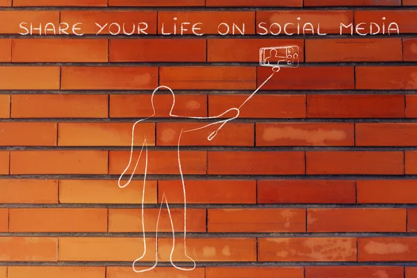 Concepto de Comparte tu vida en las redes sociales — Foto de Stock